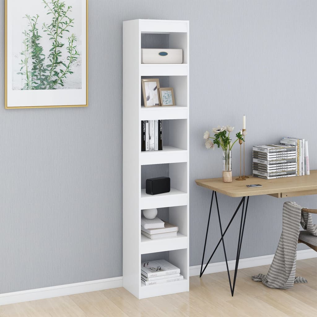 Bookshelf/Room Divider White 40x30x198 cm