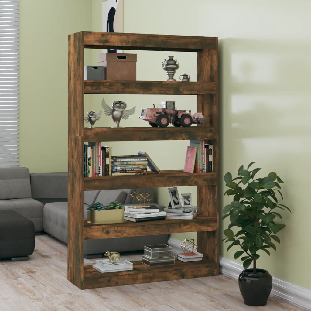 Bookshelf/Room Divider Smoked Oak 100x30x166 cm