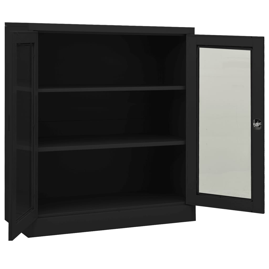 Büroschrank mit Pflanzkasten Anthrazit 90x40x128 cm Stahl