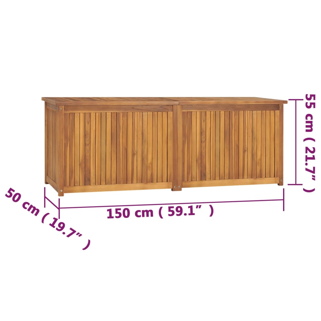 Gartenbox 150x50x55 cm Massivholz Teak