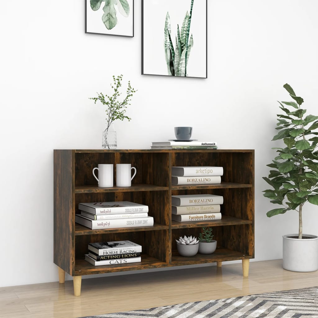 Sideboard smoked oak 103.5x35x70 cm wood material