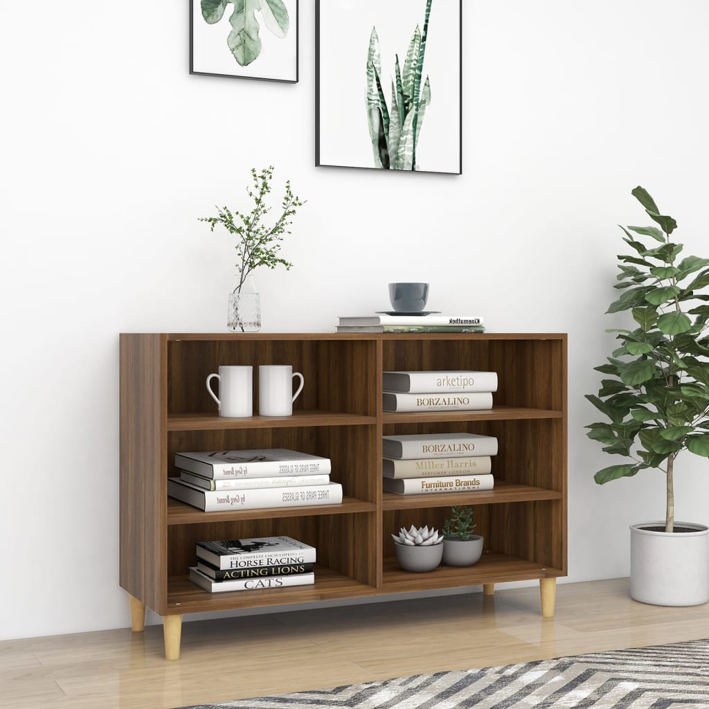 Sideboard Brown Oak Look 103.5x35x70 cm Wood Material