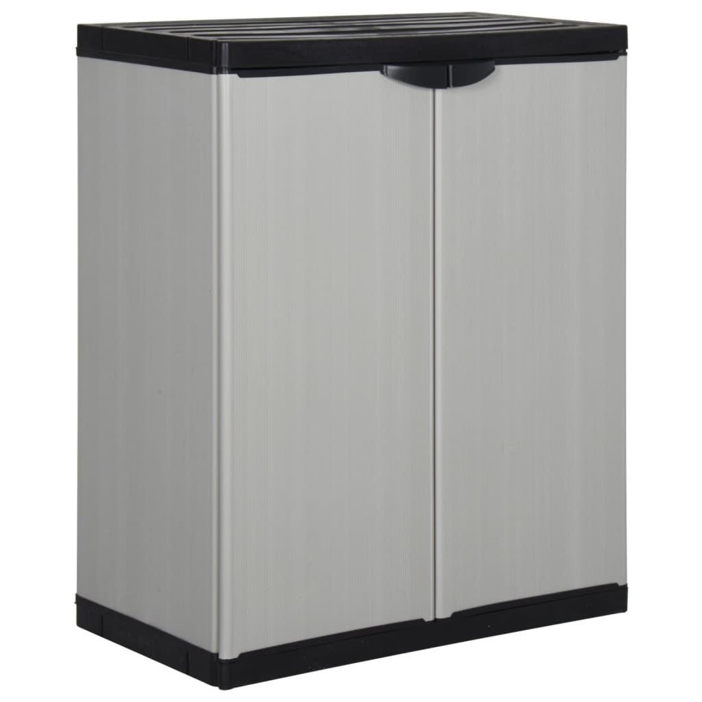 Garten-Lagerschrank mit 1 Boden Grau und Schwarz 68x40x85 cm