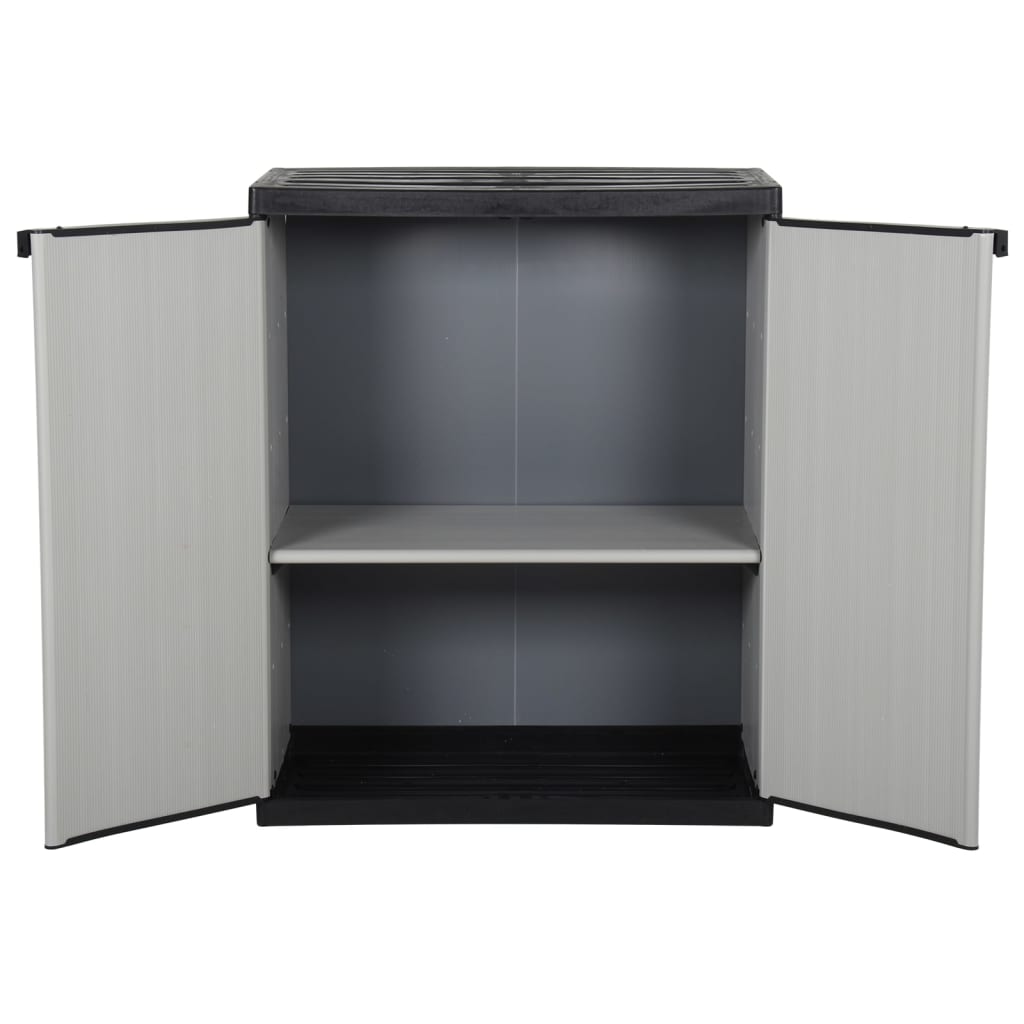 Garten-Lagerschrank mit 1 Boden Grau und Schwarz 68x40x85 cm