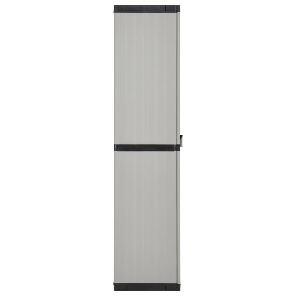 Garten-Lagerschrank mit 3 Böden Grau & Schwarz 68x40x168 cm