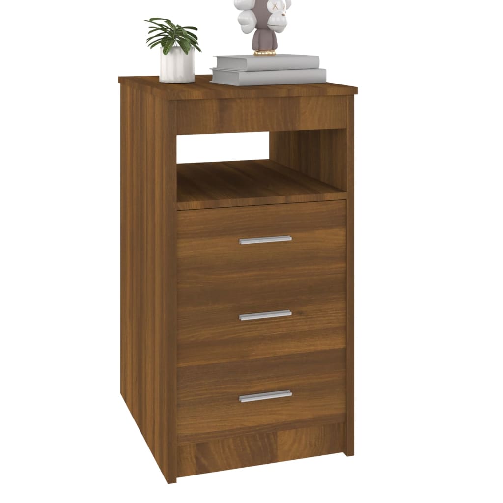 Sideboard with drawers brown oak look 40x50x76 cm