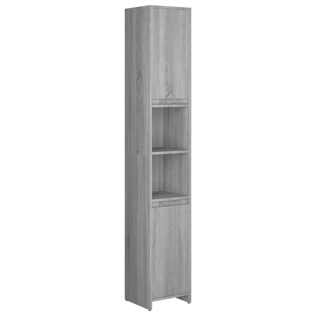 Badezimmerschrank Grau Sonoma 30x30x183,5 cm Holzwerkstoff