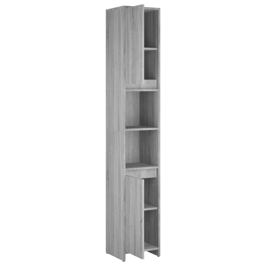 Bathroom Cabinet Gray Sonoma 30x30x183.5 cm Wood Material