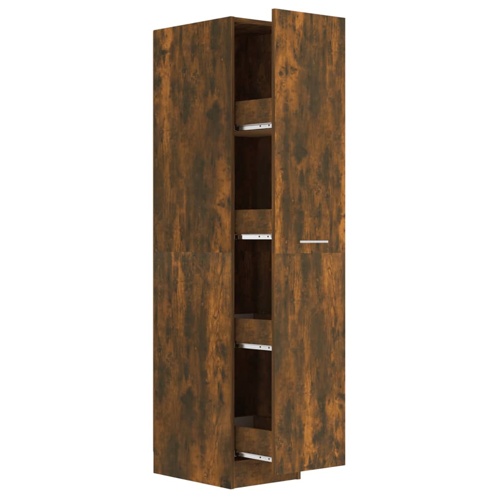 Apothecary Cabinet Smoked Oak 30x42.5x150 cm Wood Material