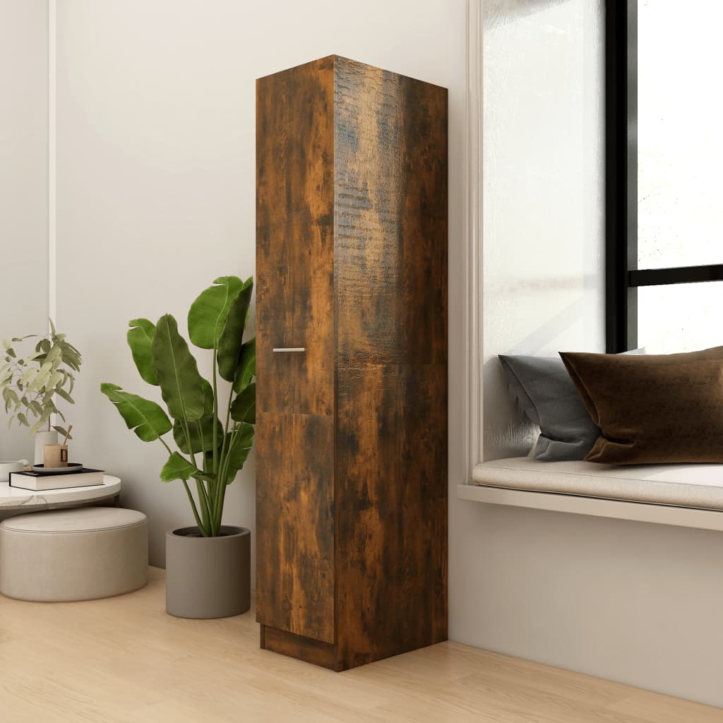 Apothecary Cabinet Smoked Oak 30x42.5x150 cm Wood Material