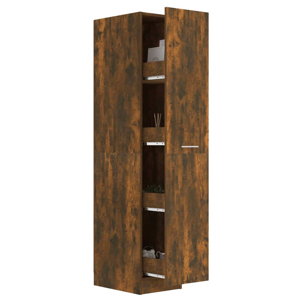 Apothecary Cabinet Smoked Oak 30x42.5x150 cm Wood Material