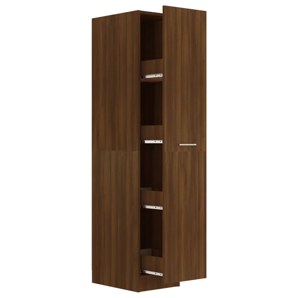 Apothecary Cabinet Brown Oak Look 30x42.5x150cm Wood Material