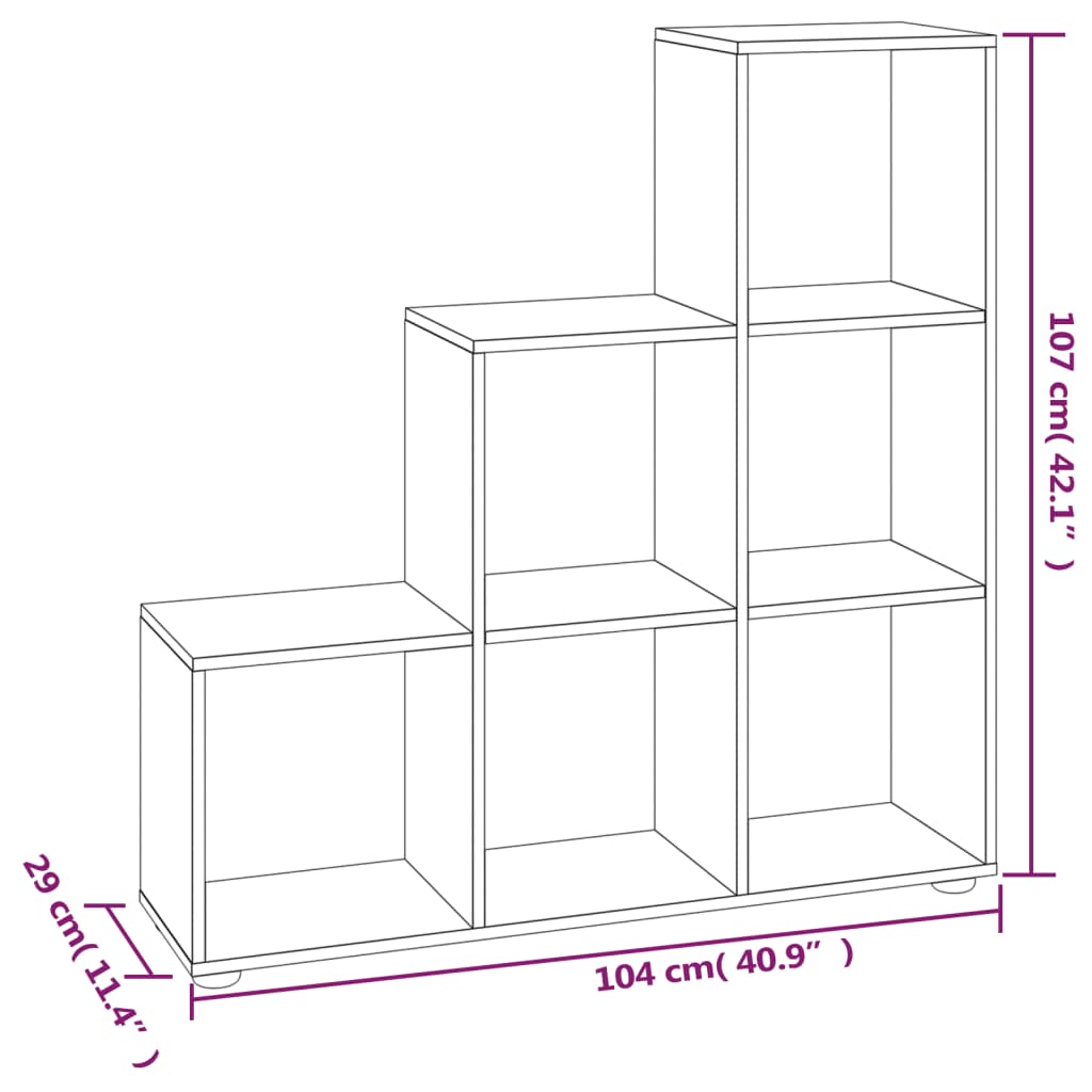 Treppenregal Betongrau 107 cm Holzwerkstoff