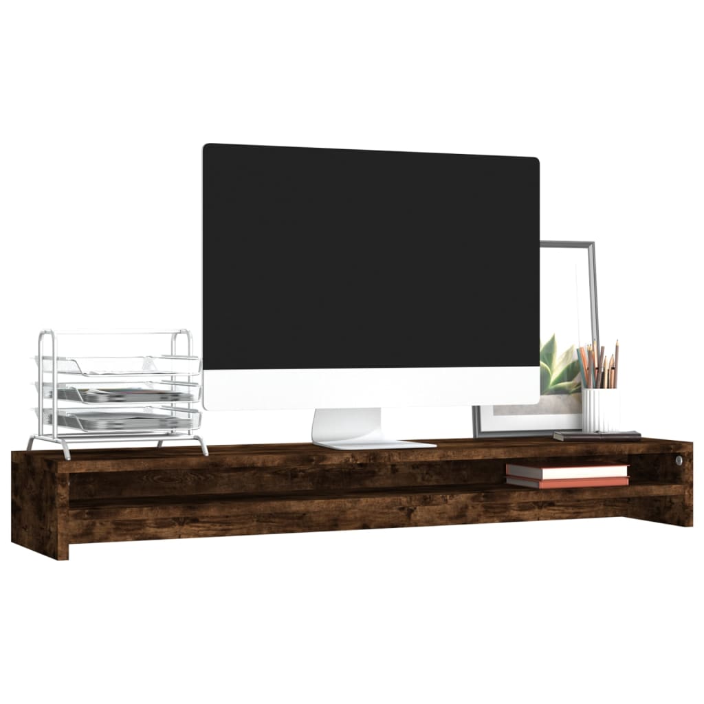 Monitor stand smoked oak 100x24x13 cm wood material