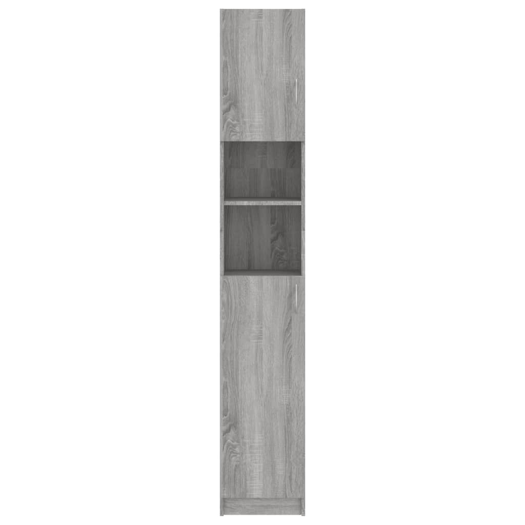 Bathroom Cabinet Grey Sonoma 32x25.5x190 cm Wood Material