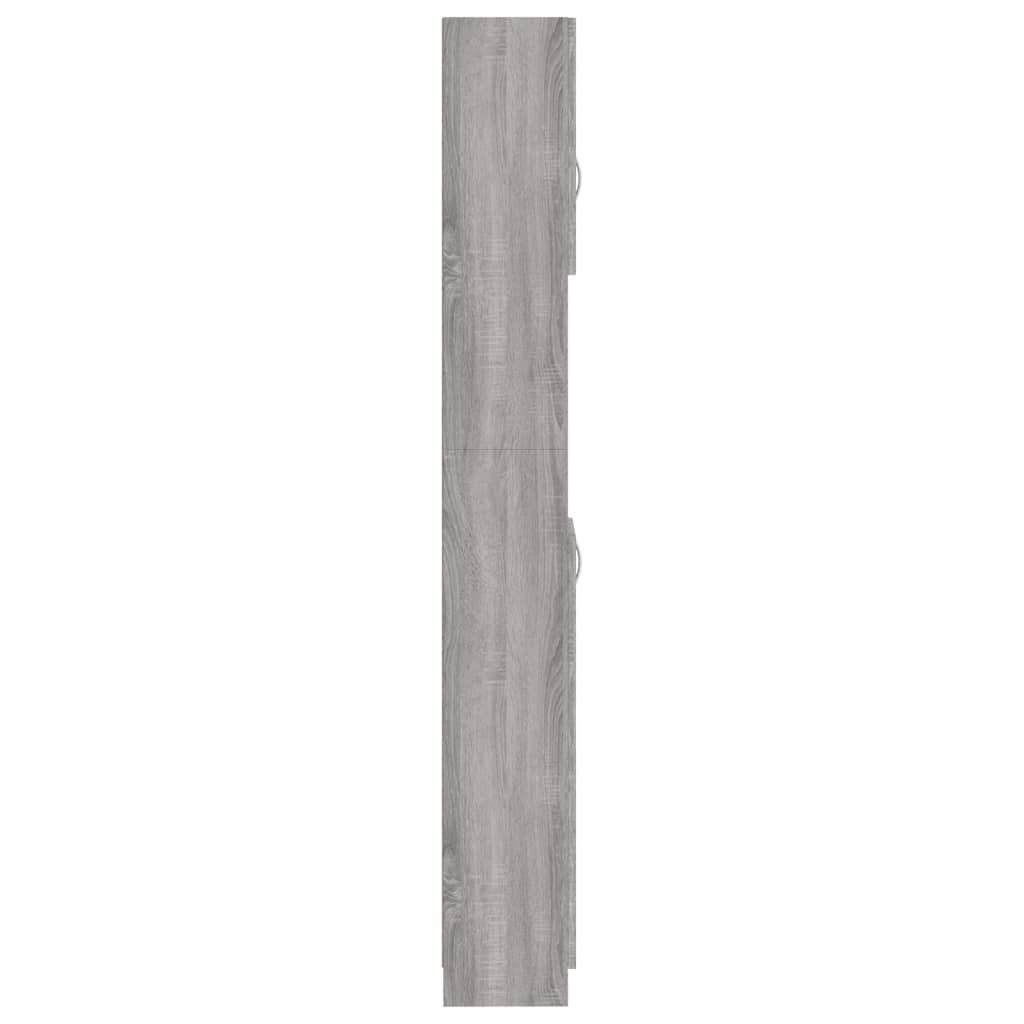 Bathroom Cabinet Grey Sonoma 32x25.5x190 cm Wood Material