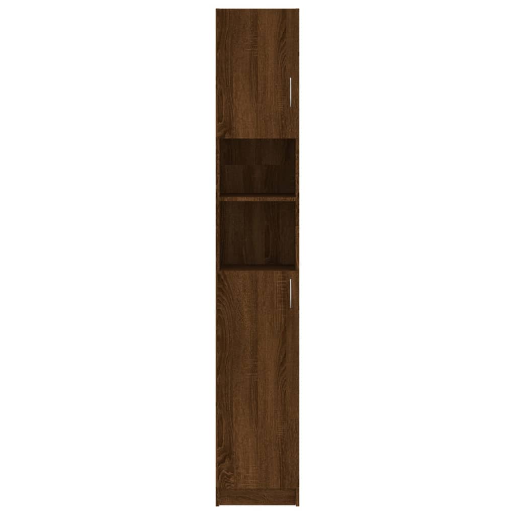 Bathroom Cabinet Brown Oak 32x25.5x190 cm Wood Material