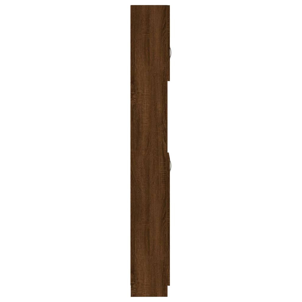 Bathroom Cabinet Brown Oak 32x25.5x190 cm Wood Material