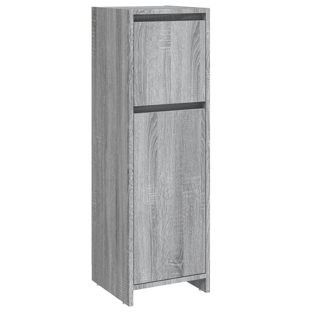 Bathroom Cabinet Gray Sonoma 30x30x95 cm Wood Material