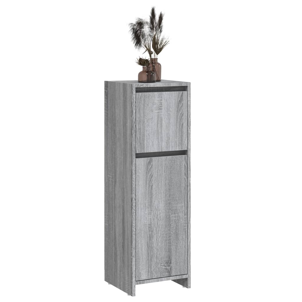 Bathroom Cabinet Gray Sonoma 30x30x95 cm Wood Material