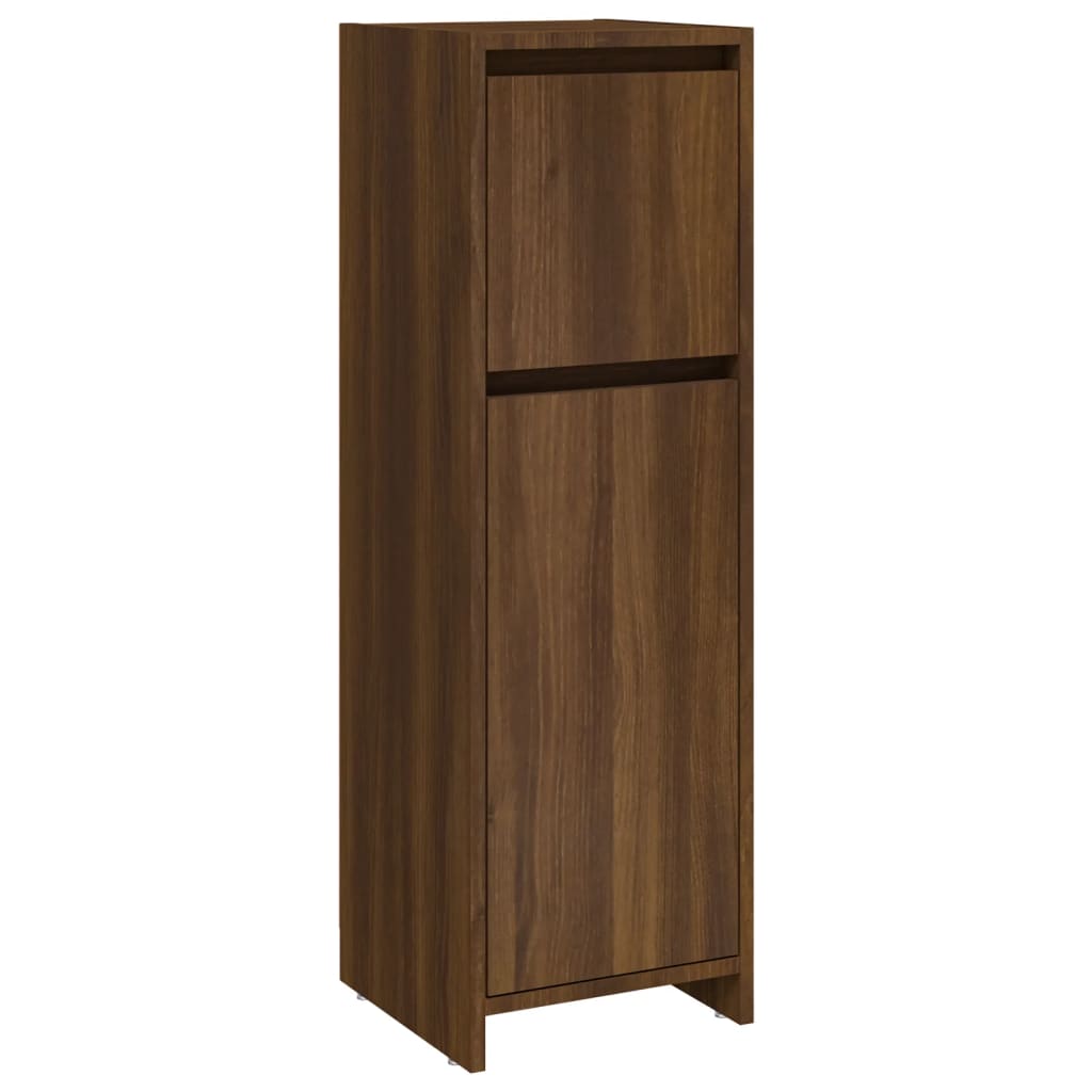 Bathroom Cabinet Brown Oak Look 30x30x95 cm Wood Material