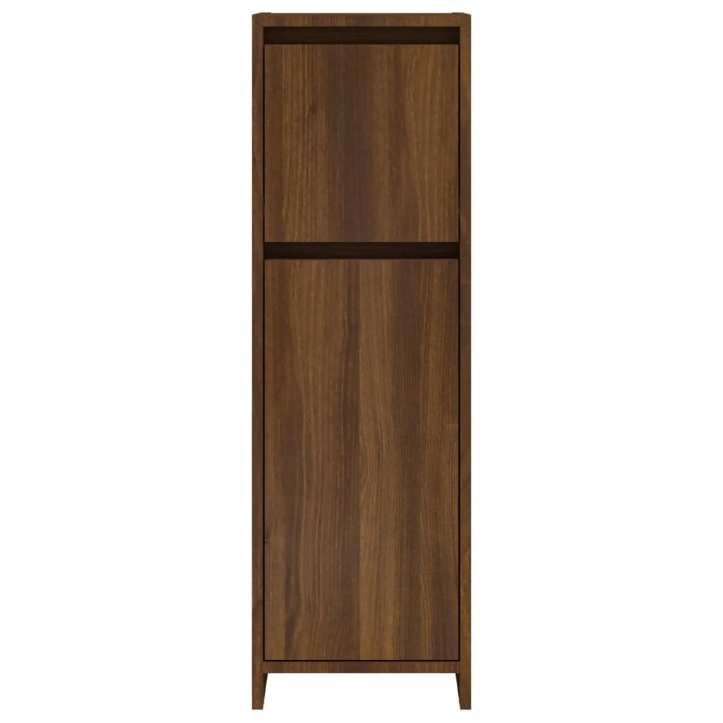 Bathroom Cabinet Brown Oak Look 30x30x95 cm Wood Material