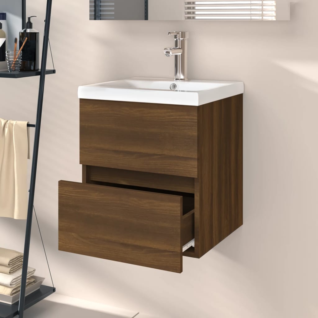 Washbasin base cabinet oak look 41x38.5x45cm wood material