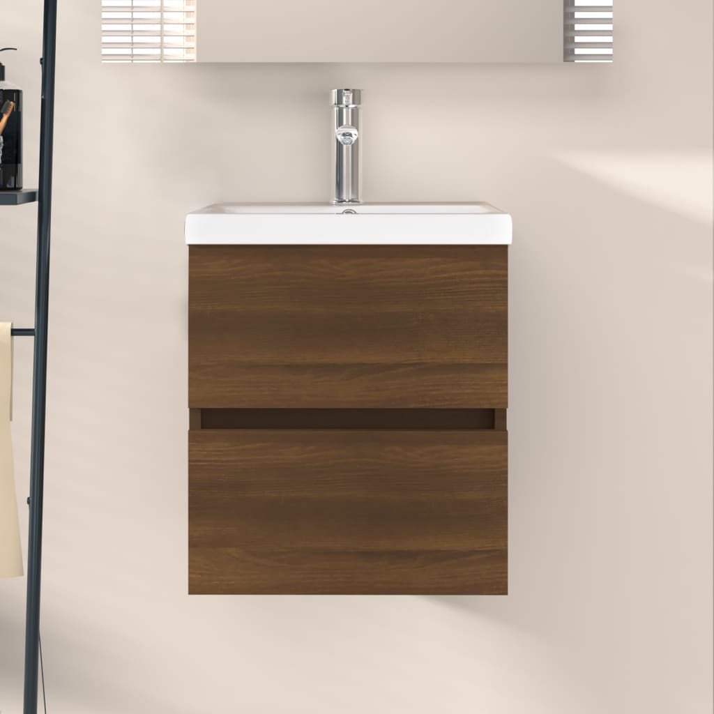 Washbasin base cabinet oak look 41x38.5x45cm wood material