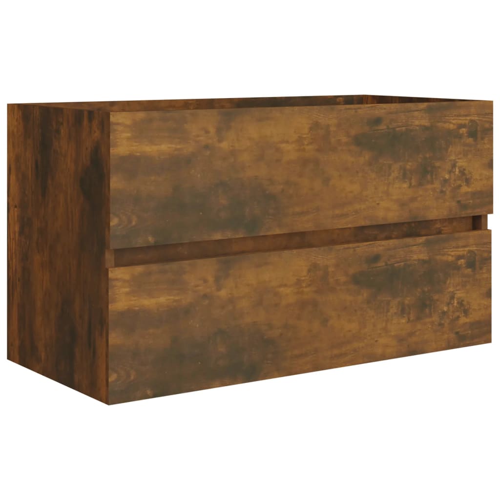 Washbasin cabinet smoked oak 80x38.5x45 cm wood material