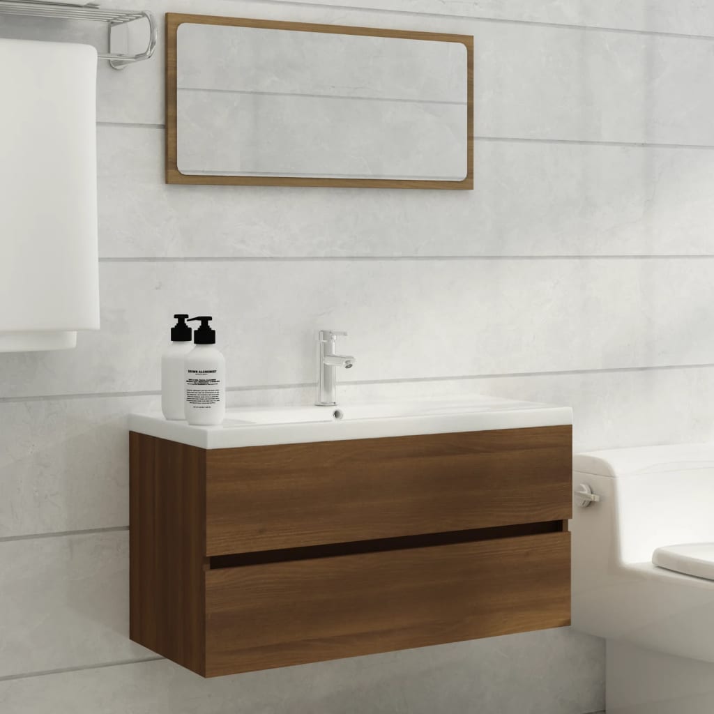 Washbasin base cabinet oak look 90x38.5x45cm wood material