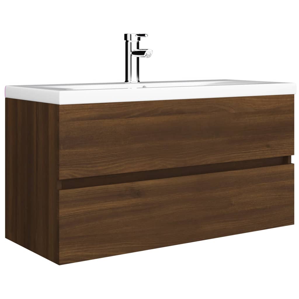 Washbasin base cabinet oak look 90x38.5x45cm wood material