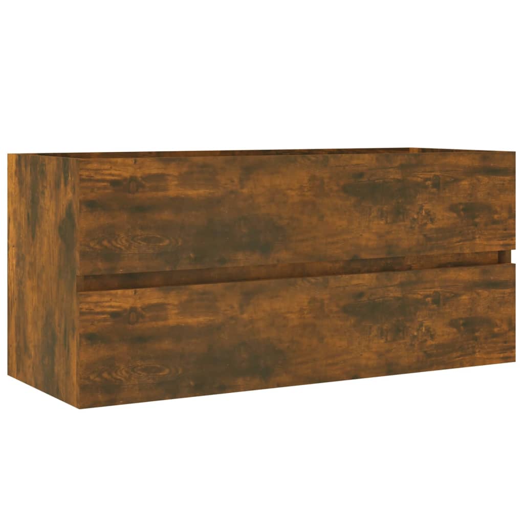 Washbasin cabinet smoked oak 100x38.5x45 cm wood material