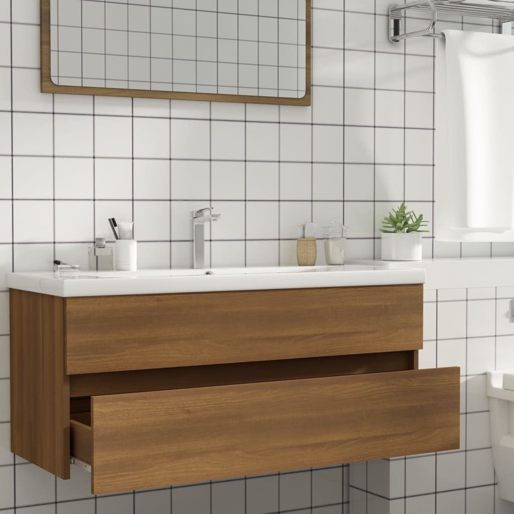 Washbasin base cabinet oak look 100x38.5x45cm wood material