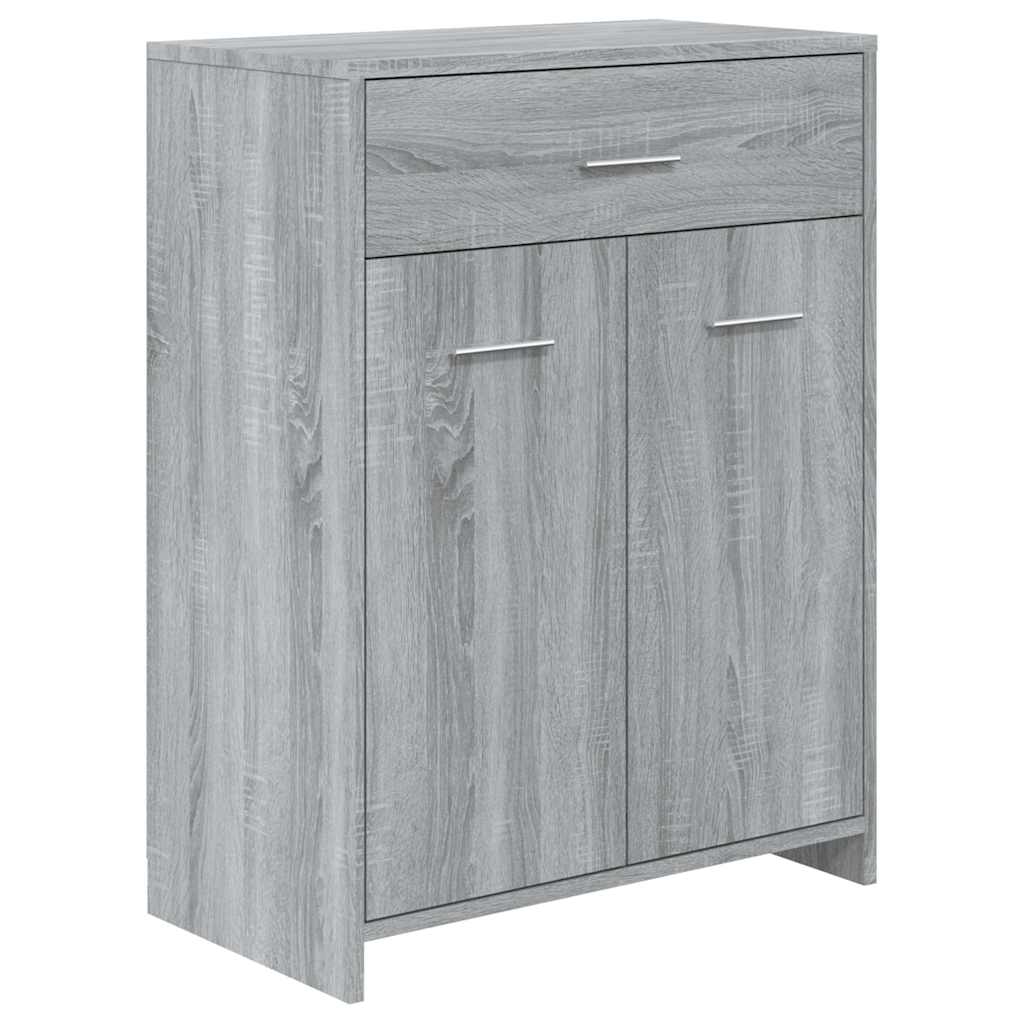 Bathroom Cabinet Gray Sonoma 60x33x80 cm Wood Material