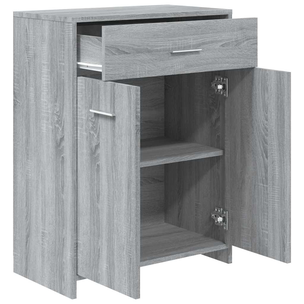 Badezimmerschrank Grau Sonoma 60x33x80 cm Holzwerkstoff