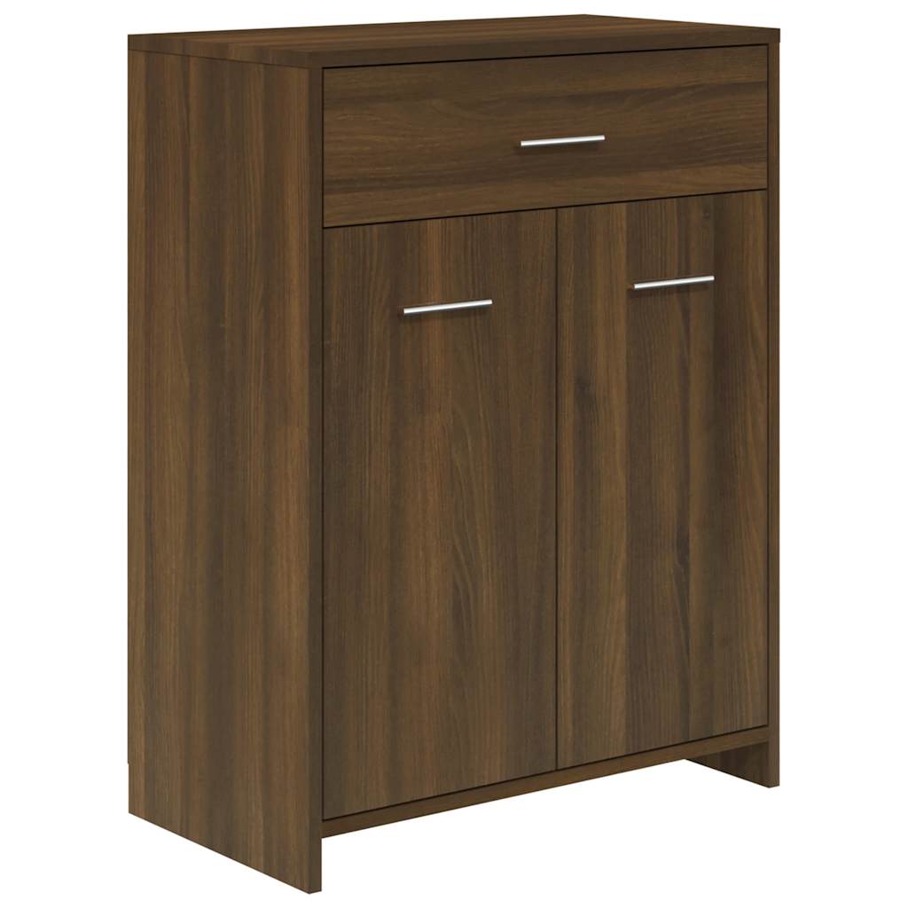 Bathroom Cabinet Brown Oak Look 60x33x80 cm Wood Material