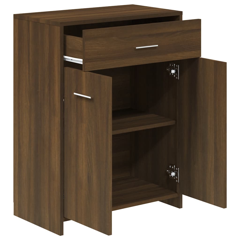 Bathroom Cabinet Brown Oak Look 60x33x80 cm Wood Material