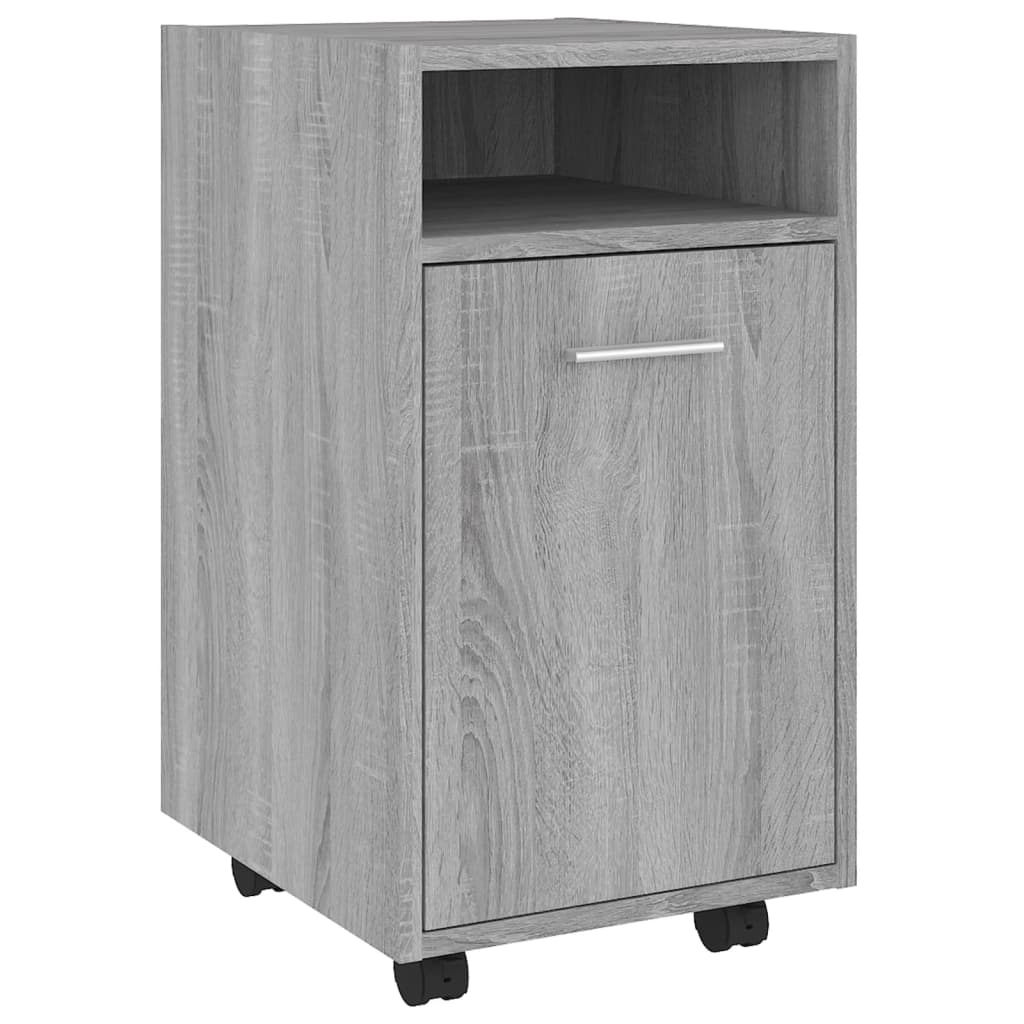 Side Cabinet with Wheels Grey Sonoma 33x38x60cm Wood Material