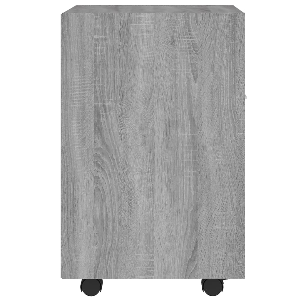 Side Cabinet with Wheels Grey Sonoma 33x38x60cm Wood Material