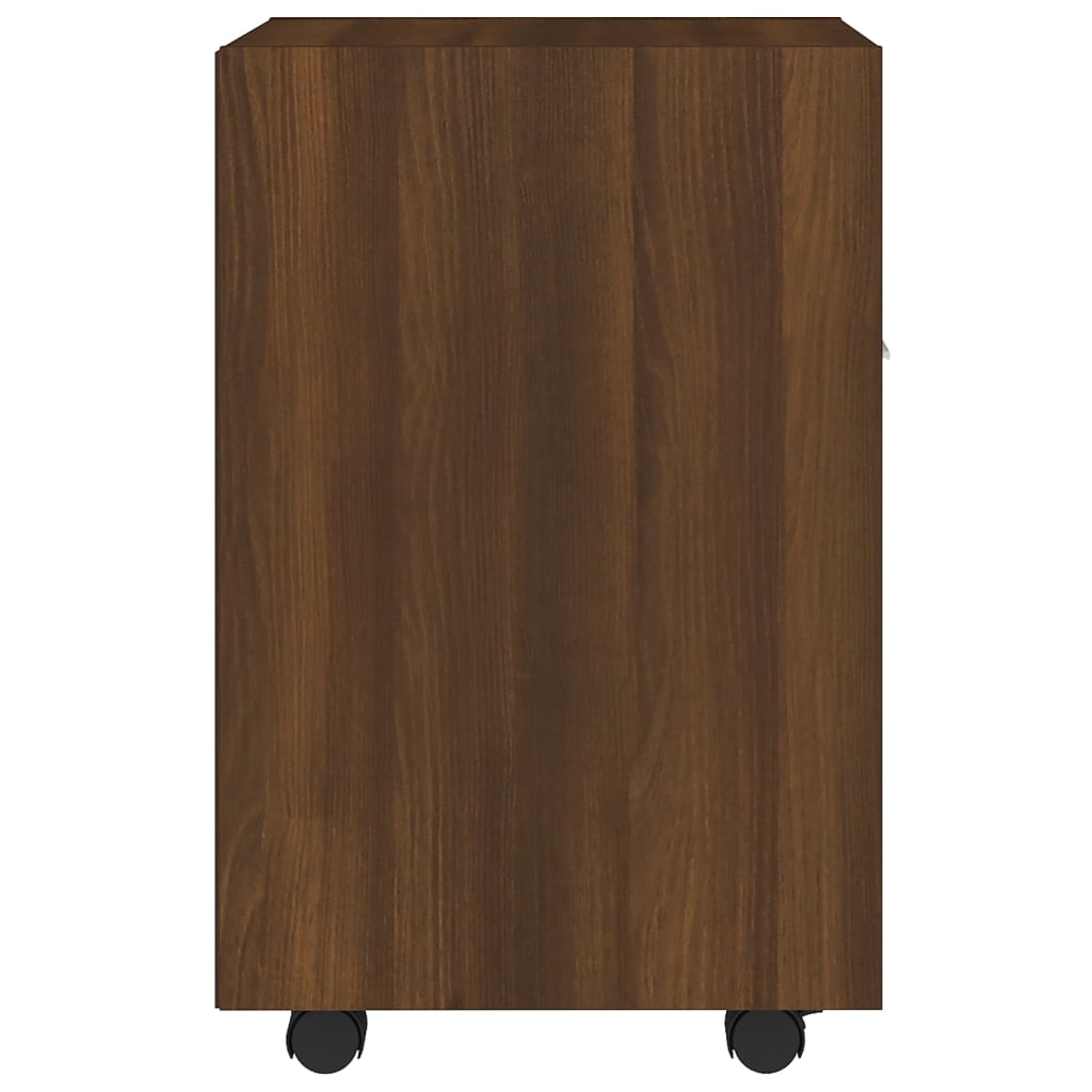 Side Cabinet with Wheels Brown Oak Look 33x38x60 cm