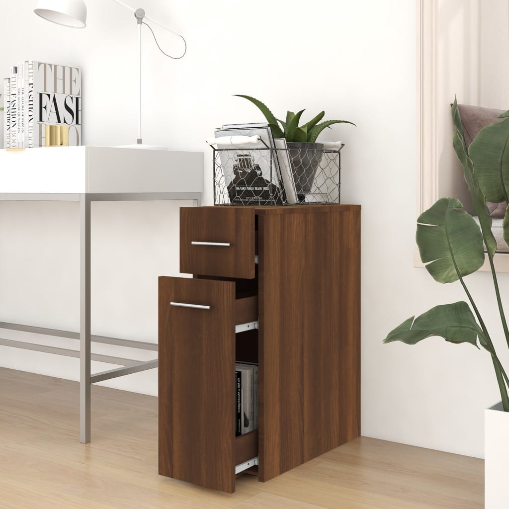 Apothecary Cabinet Brown Oak Look 20x45.5x60 cm Wood Material