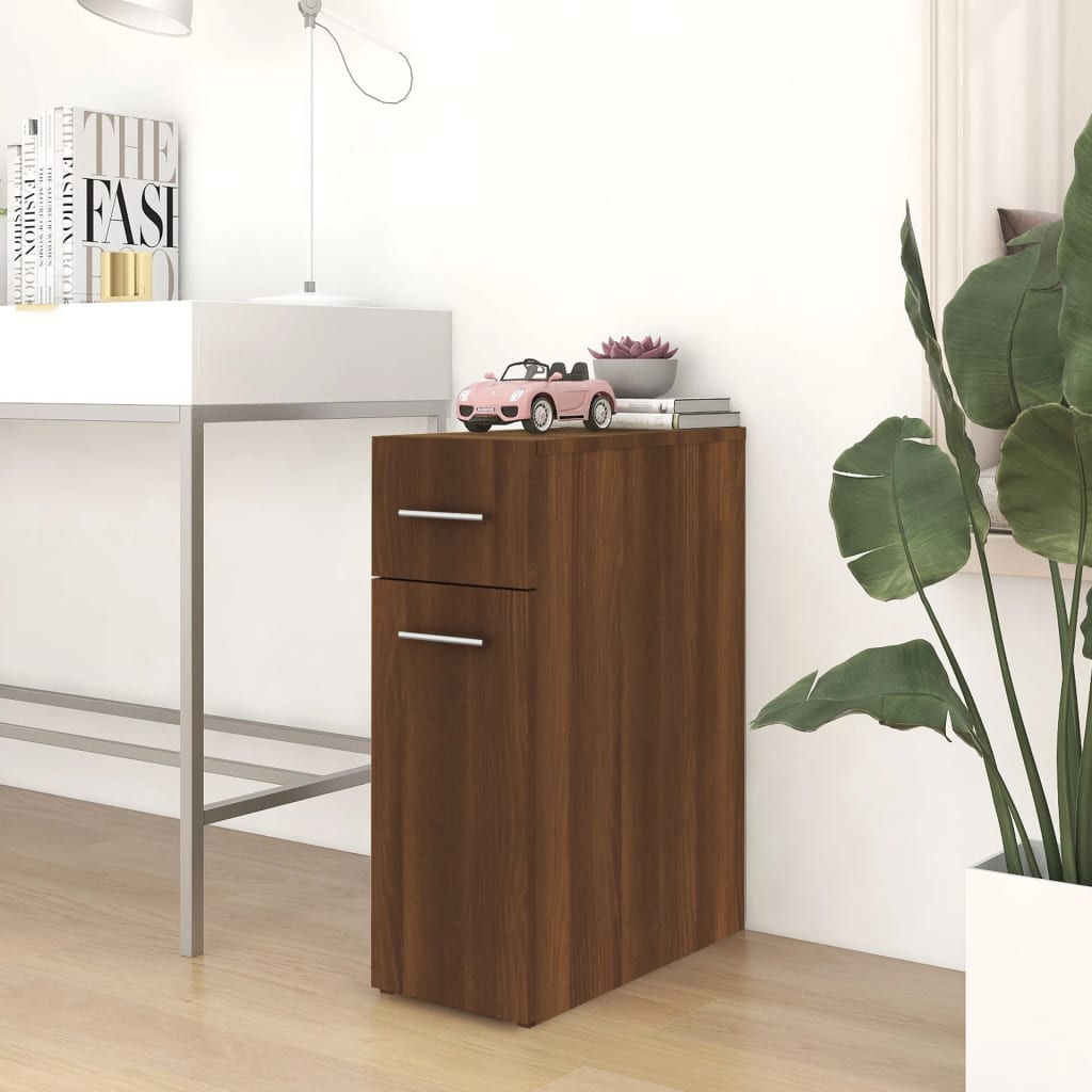 Apothecary Cabinet Brown Oak Look 20x45.5x60 cm Wood Material