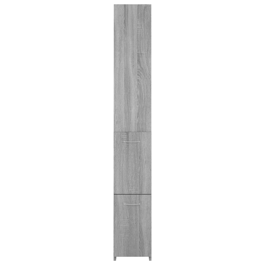 Bathroom Cabinet Grey Sonoma 25x26.5x170 cm Wood Material