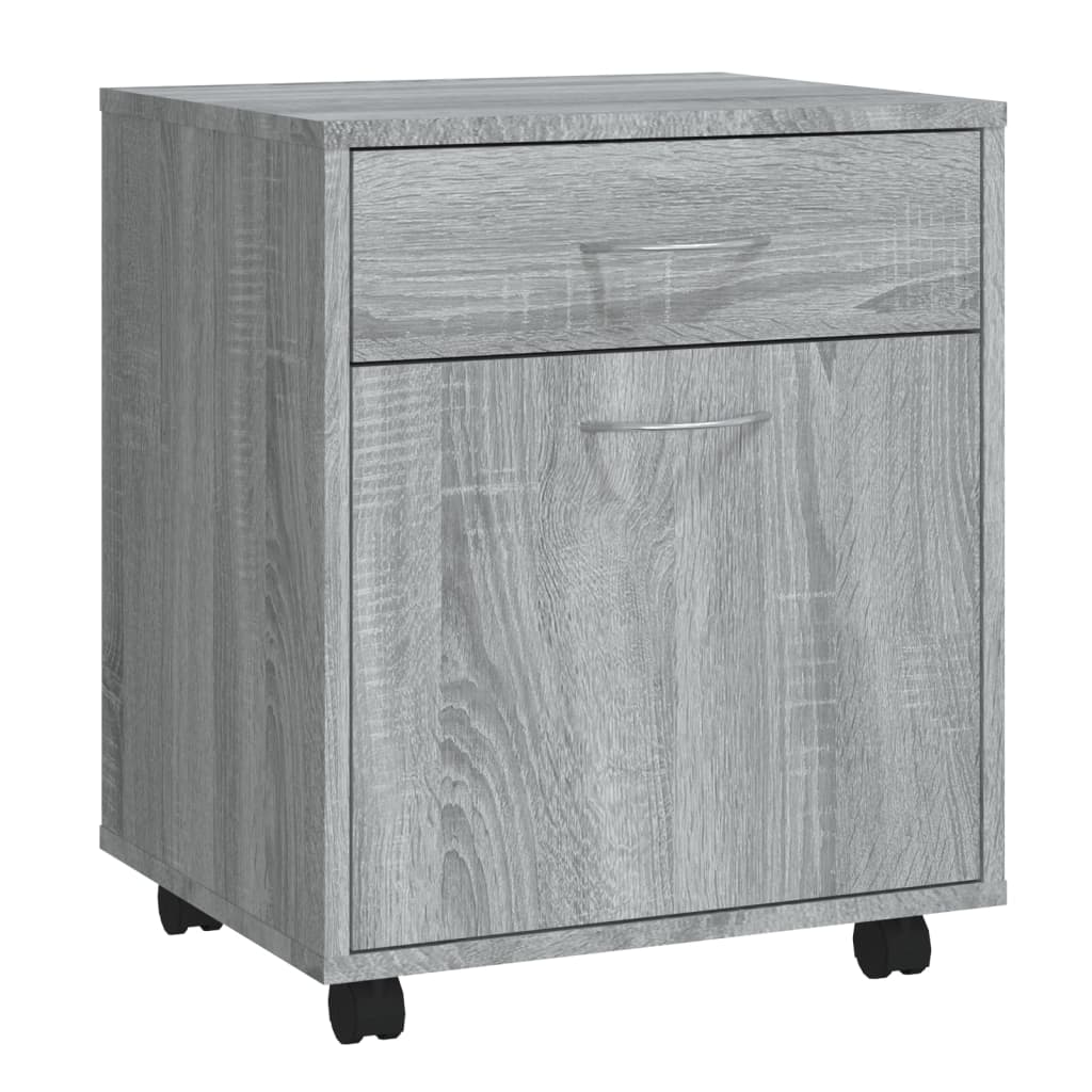 Rolling Cabinet Grey Sonoma 45x38x54 cm Wood Material