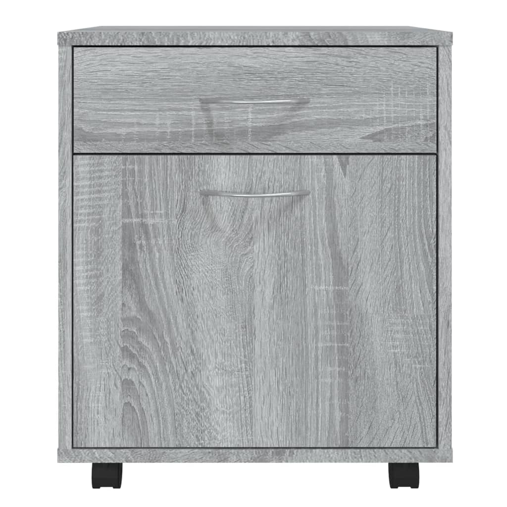 Rolling Cabinet Grey Sonoma 45x38x54 cm Wood Material