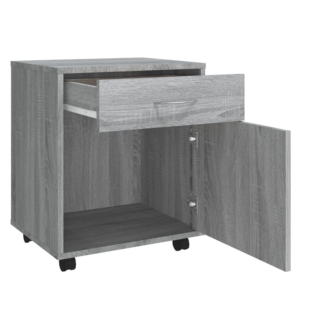 Rolling Cabinet Grey Sonoma 45x38x54 cm Wood Material