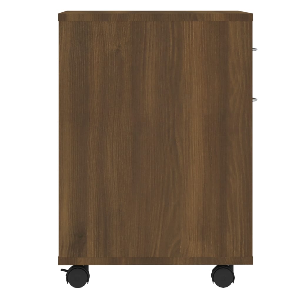 Rolling Cabinet Brown Oak Look 45x38x54 cm Wood Material