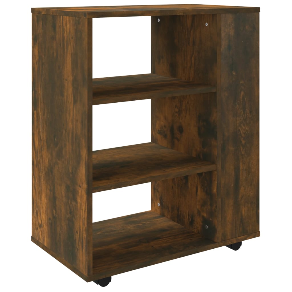 Rolling Cabinet Smoked Oak 60x35x75 cm Wood Material