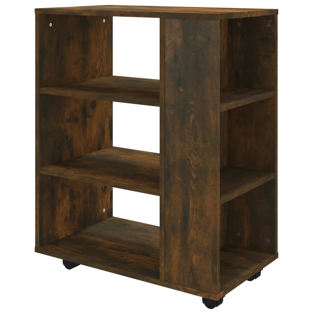 Rolling Cabinet Smoked Oak 60x35x75 cm Wood Material