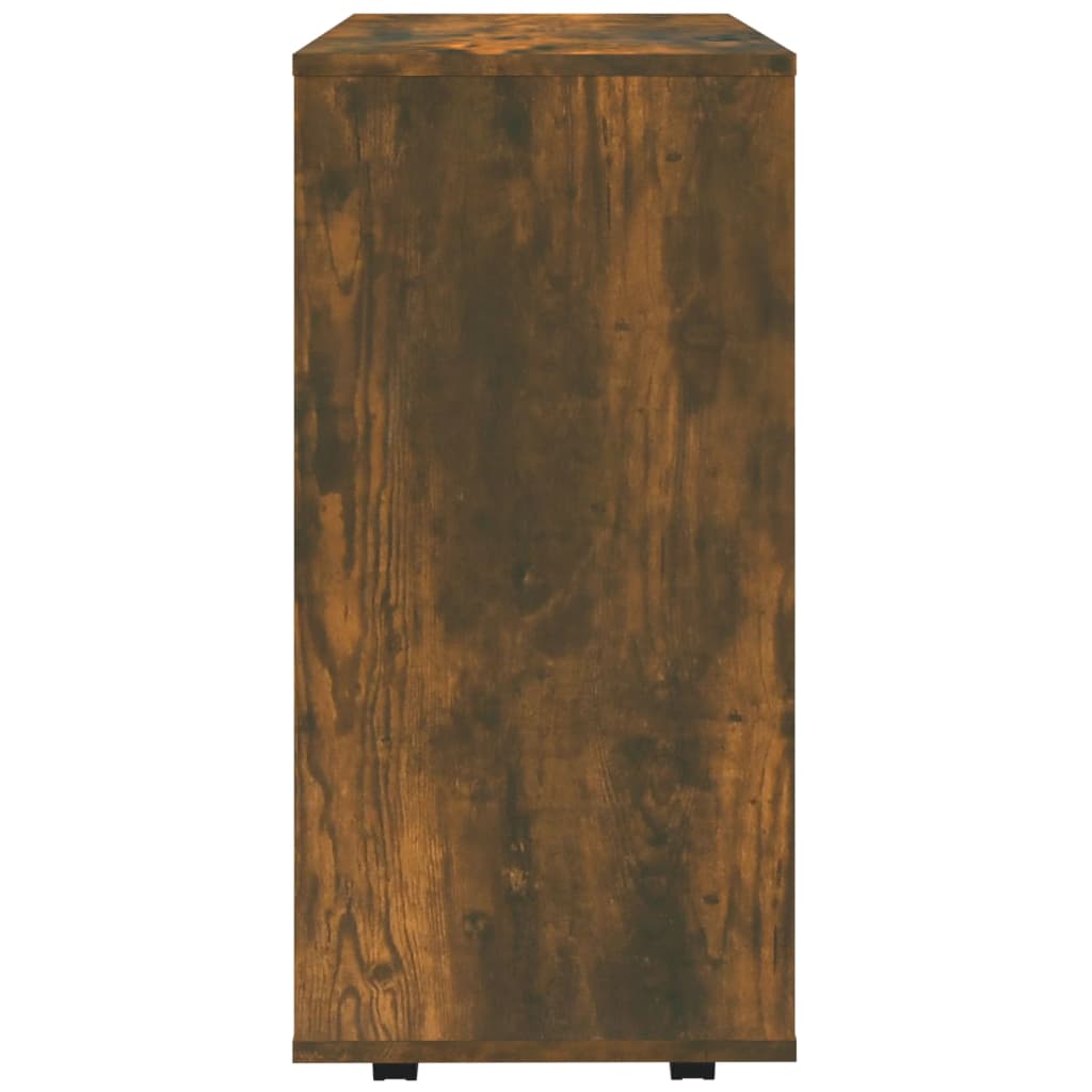 Rolling Cabinet Smoked Oak 60x35x75 cm Wood Material